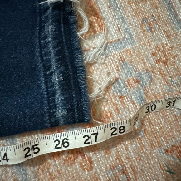 Frame denim Le Nouveau Straight Side Slit Denim Granby dark wash raw hem size 24 - Picture 7 of 9